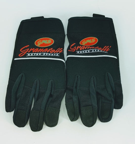 Granatelli Mechanics Work Gloves - All Black with Touch Screen Sensitive Finger Tips & Granatelli Logo - Medium - Part 706530