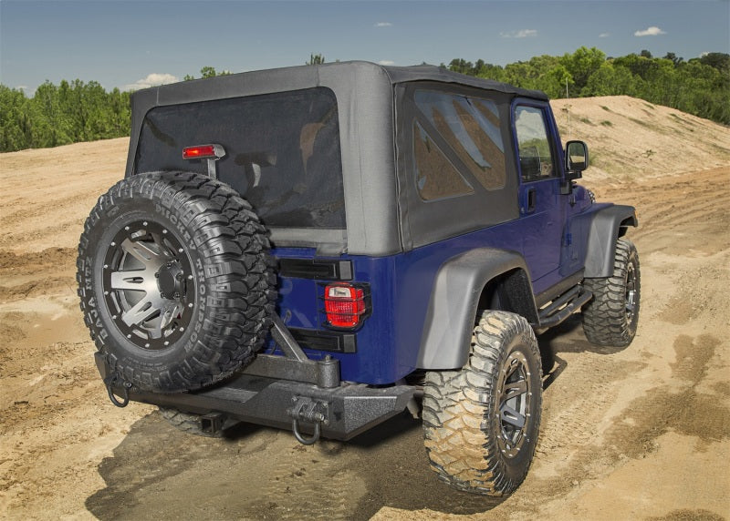 Rampage 04-06 Jeep Wrangler(TJ) Unlimited OEM Replacement Soft Upper Doors - Black Denim Rampage