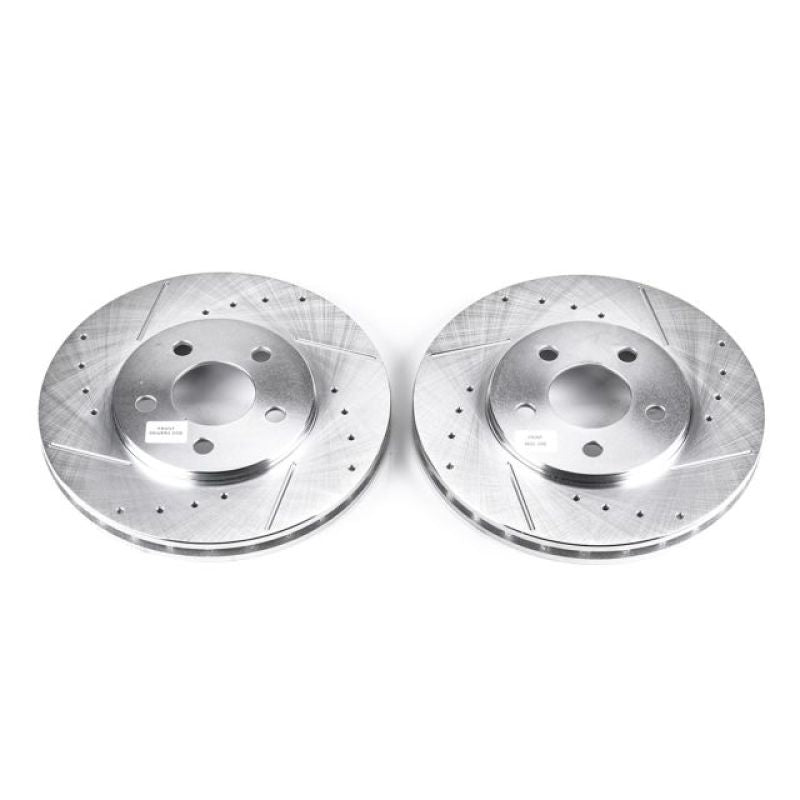 Power Stop 95-00 Chrysler Cirrus Front Evolution Drilled & Slotted Rotors - Pair PowerStop