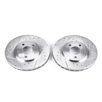 Power Stop 95-00 Chrysler Cirrus Front Evolution Drilled & Slotted Rotors - Pair PowerStop