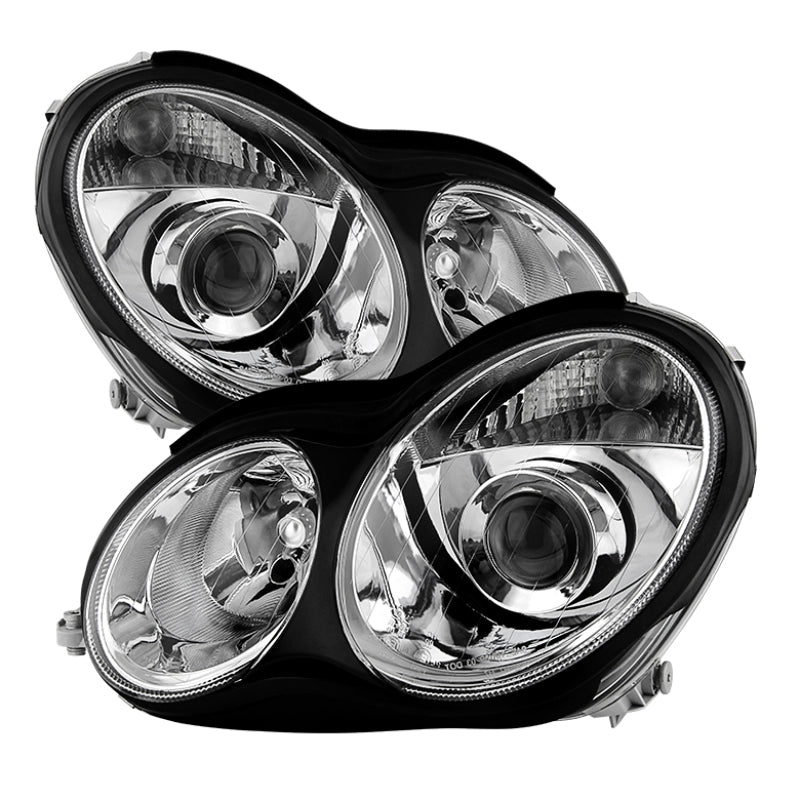 Xtune Mercedes W203 C Class Sedan 01-05 Projector Headlights -Chrome PRO-JH-MBW203-C SPYDER