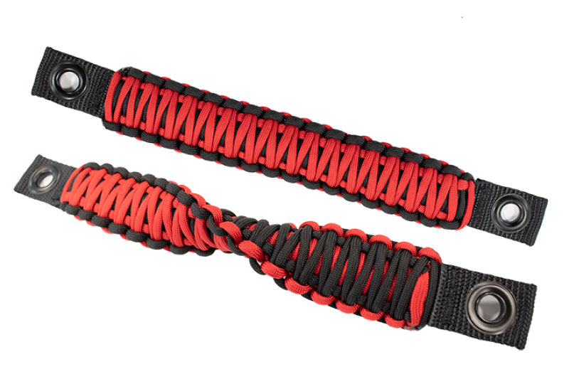 Fishbone Offroad 97-06 Jeep Wrangler Paracord Door Handles - Black/Red