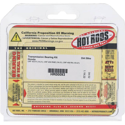Hot Rods 19-21 Honda CRF 450 R 450cc Transmission Bearing Kit HR00093