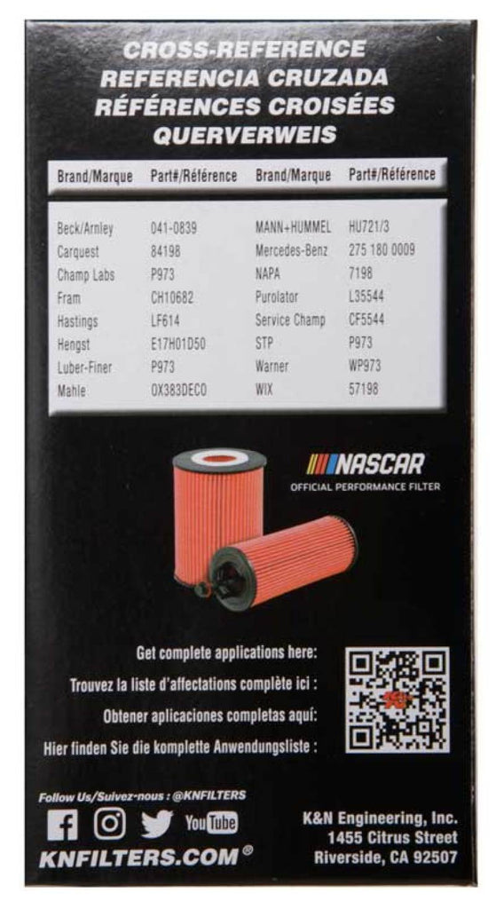 K&N Performance Oil Filter for 04-15 Mercedes Benz