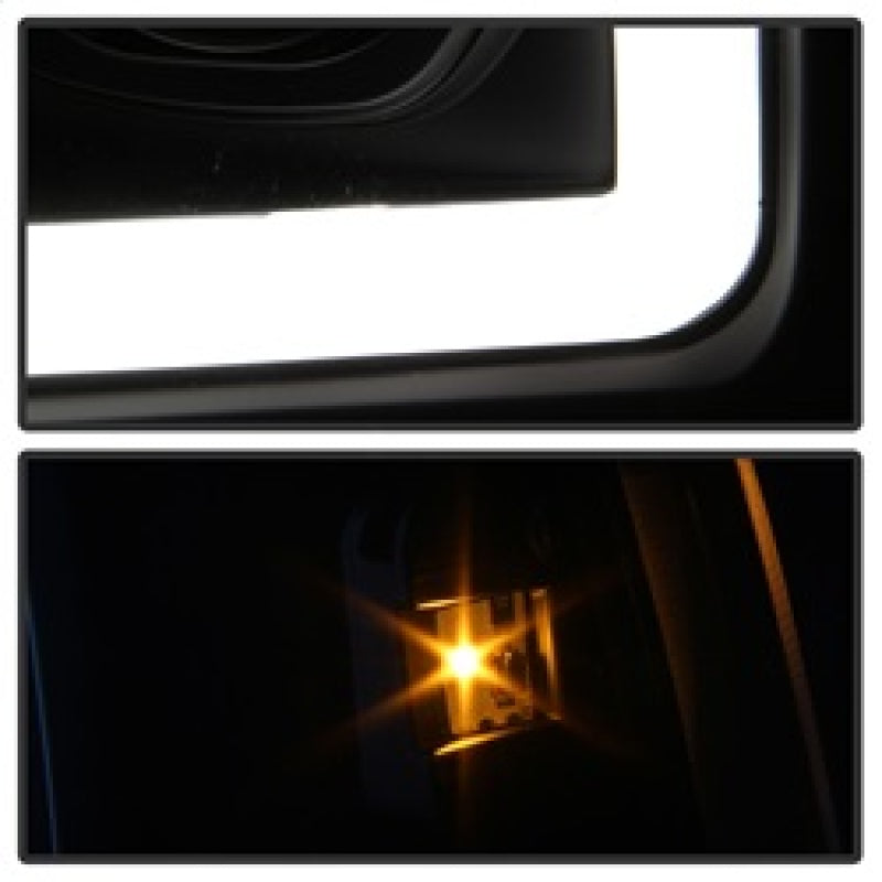 Spyder 99-04 Ford F250 Super Duty Projector Headlights - Light Bar - Black PRO-YD-FF25099V2-LB-BK SPYDER