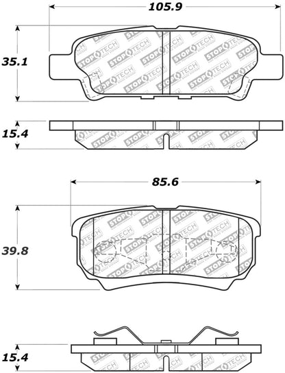 StopTech Street Disc Brake Pads - 305.10370 Stoptech