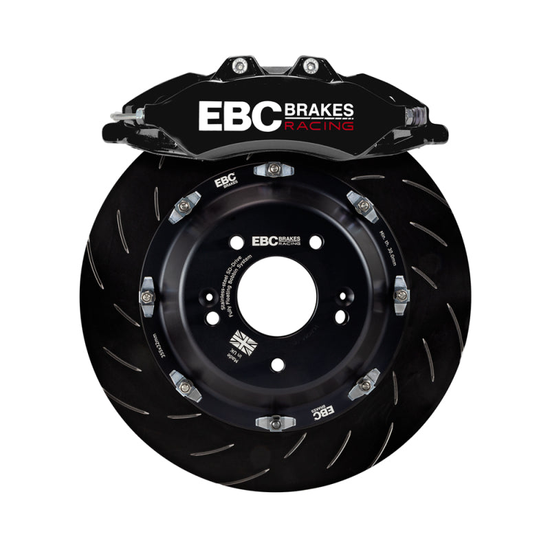 EBC Racing 20-23 Volkswagen Golf-R Black Apollo-6 Calipers 380mm Rotors Front Big Brake Kit EBC
