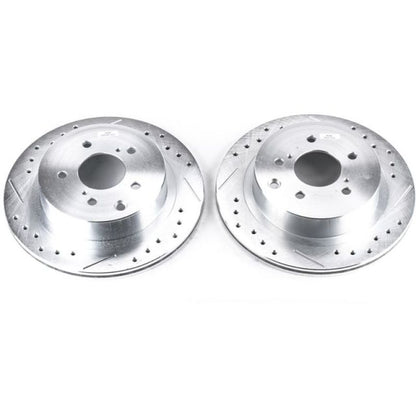 Power Stop 89-96 Nissan 300ZX Rear Evolution Drilled & Slotted Rotors - Pair PowerStop