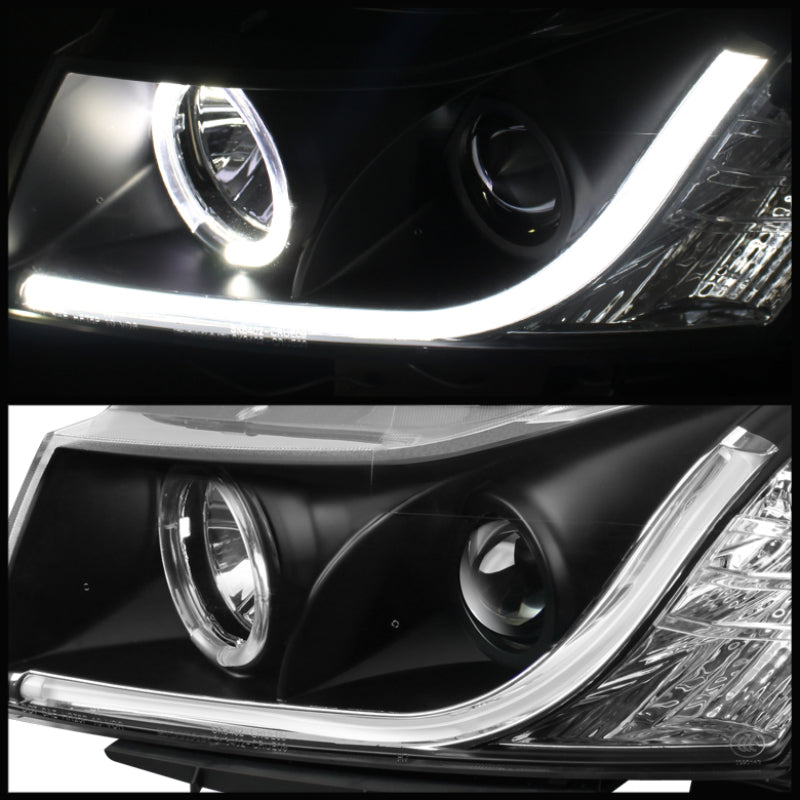 Spyder Chevy Cruze 11-14 Projector Headlights Light Tube DRL Blk PRO-YD-CCRZ11-LTDRL-BK SPYDER