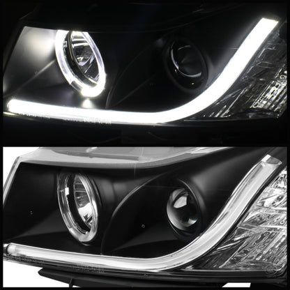 Spyder Chevy Cruze 11-14 Projector Headlights Light Tube DRL Blk PRO-YD-CCRZ11-LTDRL-BK SPYDER