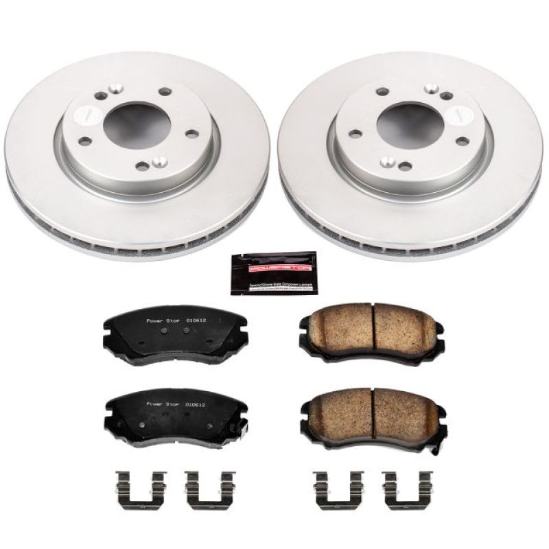 Power Stop 07-10 Hyundai Elantra Front Z17 Evolution Geomet Coated Brake Kit PowerStop