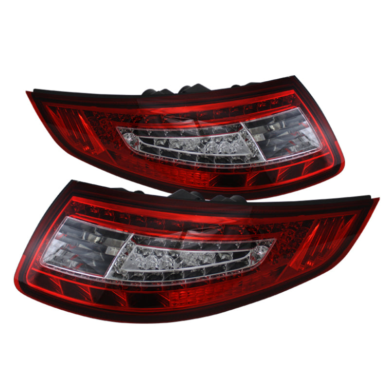 Xtune Porsche 911 997 05-08 LED Tail Lights Red Clear ALT-ON-P99705-LED-RC SPYDER