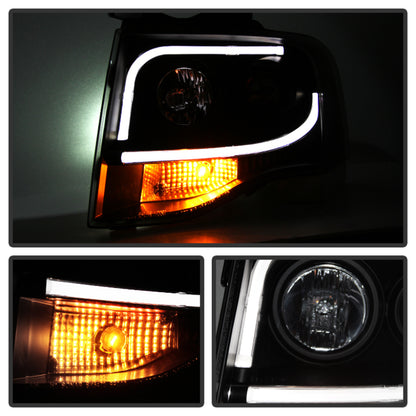 Spyder Ford Expedition 07-13 Projector Headlights Light Tube DRL Blk PRO-YD-FE07-LTDRL-BK SPYDER