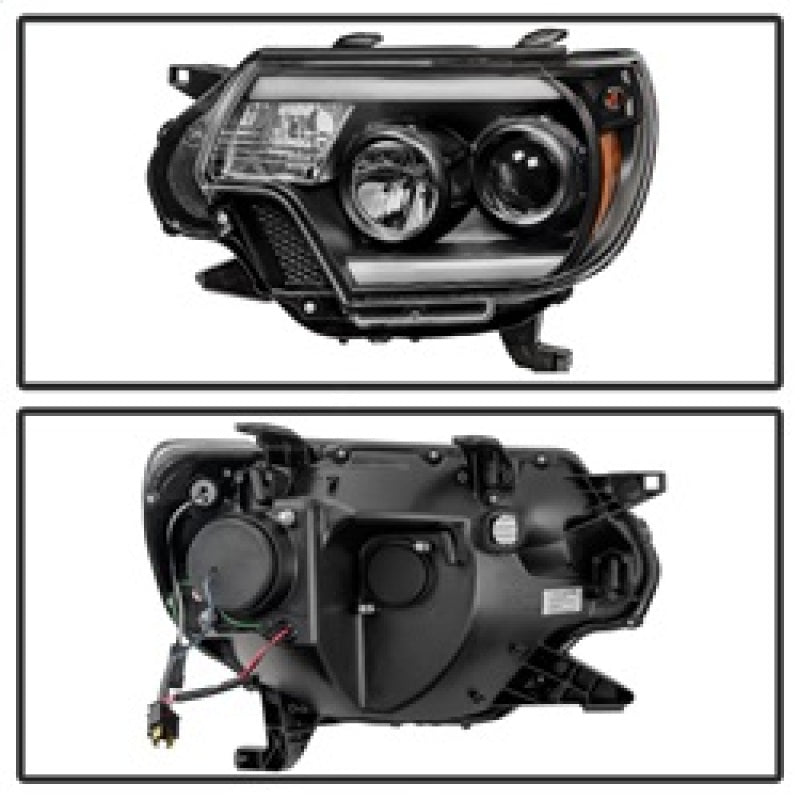 Spyder Toyota Tacoma 12-15 Projector Headlights Light Bar DRL Black PRO-YD-TT12-LBDRL-BK SPYDER