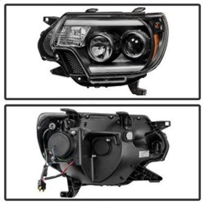 Spyder Toyota Tacoma 12-15 Projector Headlights Light Bar DRL Black PRO-YD-TT12-LBDRL-BK SPYDER