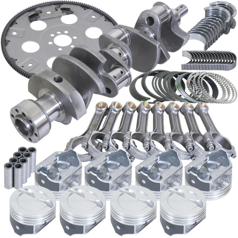 Eagle Chevy 350 1Pc 3.750in Crank 5.700in I-Beam Rods 4.000in Pistons 168 Tooth FP Balanced Assembly
