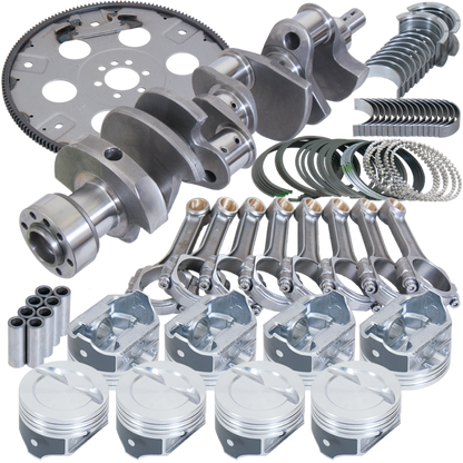 Eagle Chevy 350 1Pc 3.750in Crank 5.700in I-Beam Rods 4.060in Pistons 168 Tooth FP Balanced Assembly