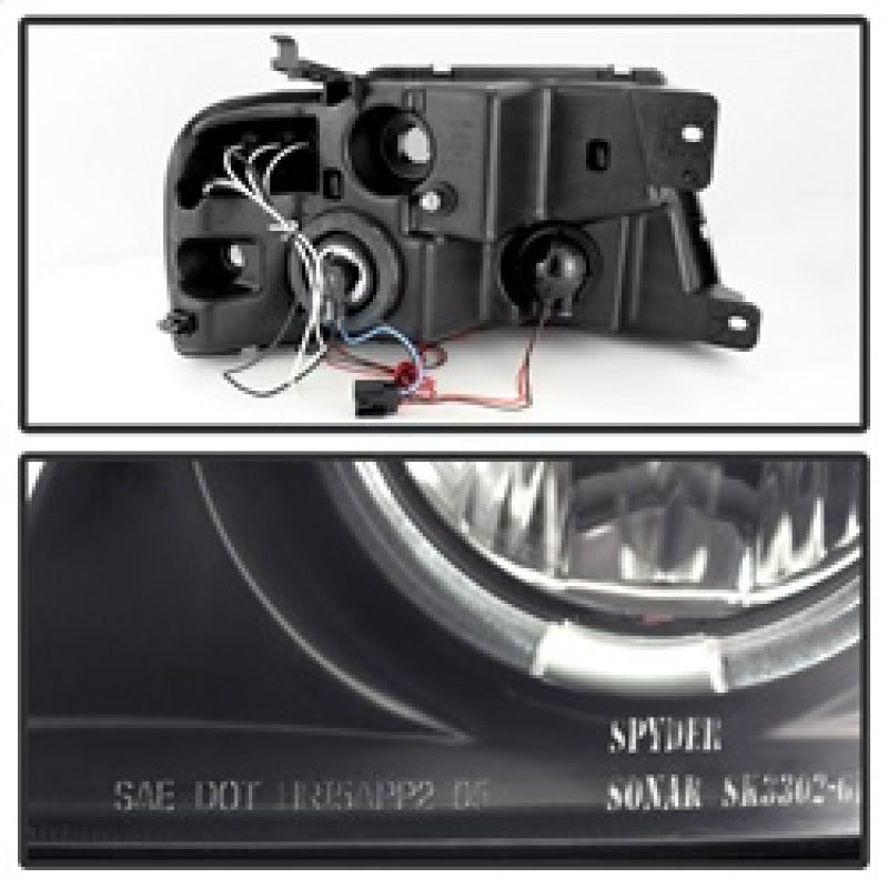 Spyder Ford F150 04-08 Projector Headlights Version 2 LED Halo LED Blk Smke PRO-YD-FF15004-HL-G2-BSM SPYDER