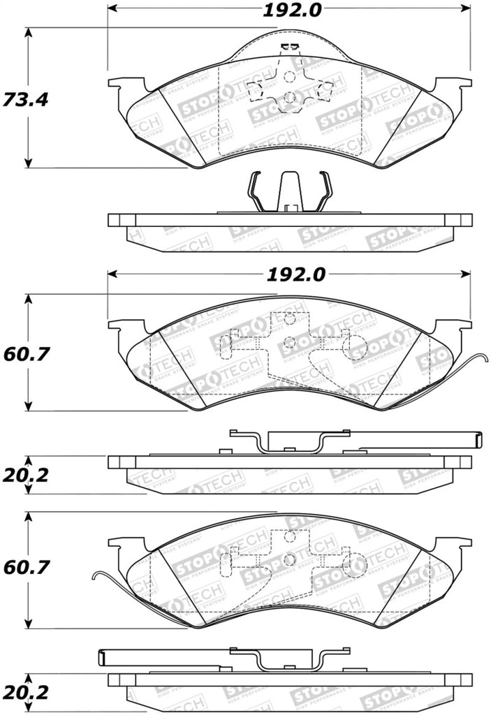 StopTech Premium Ceramic Brake Pads - 308.07460