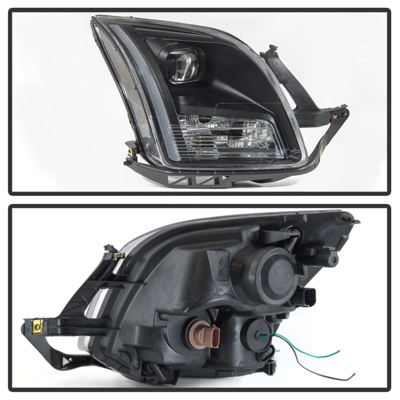 xTune 06-09 Ford Fusion Light Bar DRL Projector Headlights - Black (PRO-JH-FFU06-LB-BK) SPYDER