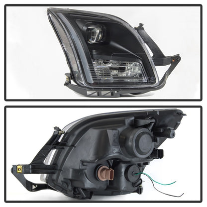 xTune 06-09 Ford Fusion Light Bar DRL Projector Headlights - Black (PRO-JH-FFU06-LB-BK) SPYDER