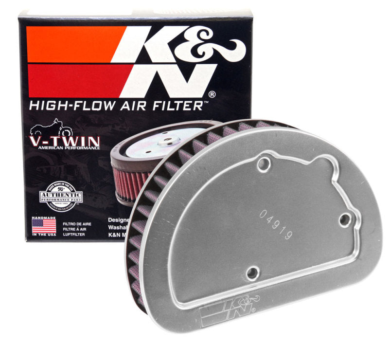 K&N Replacement Unique Air Filter 6.625in L x 4.75in W x 1.625in H with 1 Flange for Harley Davidson K&N Engineering