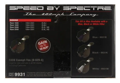 Spectre 94-01 Dodge RAM 1500/2500 V8-5.2/5.9L F/I Air Intake Kit - Polished w/Red Filter Spectre