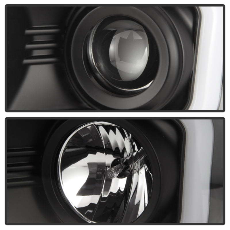 Spyder Chevy Silverado 1500 14-16 Projector Headlights Light Bar DRL Blk PRO-YD-CS14-LBDRL-BK SPYDER