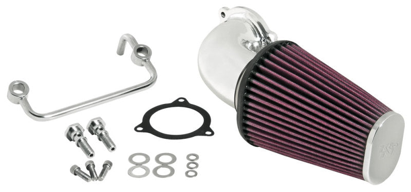 K&N 08-10 Harley Davidson Touring Models Performance Intake Kit - Bright Aluminized K&N Engineering