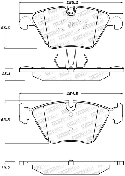 StopTech Premium Ceramic Rear Brake Pads - 308.14060 Stoptech