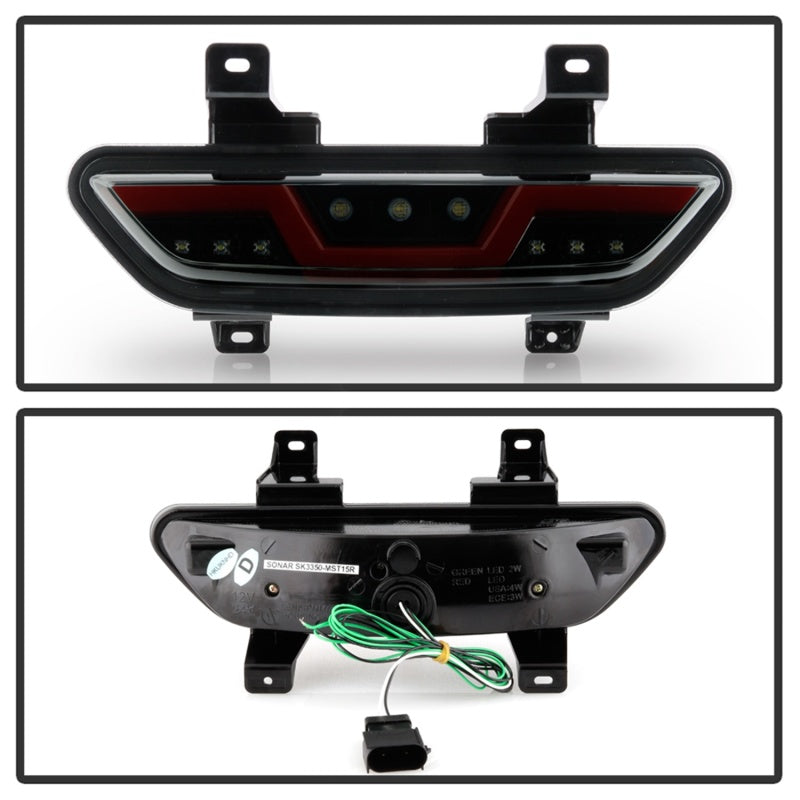 Spyder 15-16 Ford Mustang LED Reverse Lights - Black Smoke w/ Red Bar (ALT-YD-FM15RED-REV-BSM) SPYDER