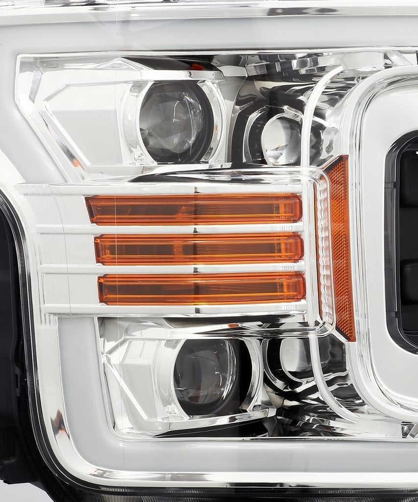 AlphaRex 18-20 Ford F150 PRO-Series Halogen Projector Headlights Chrome - 880187