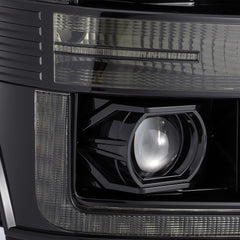 AlphaRex 11-16 Ford Super Duty LUXX-Series LED Projector Headlights Alpha-Black - 880143