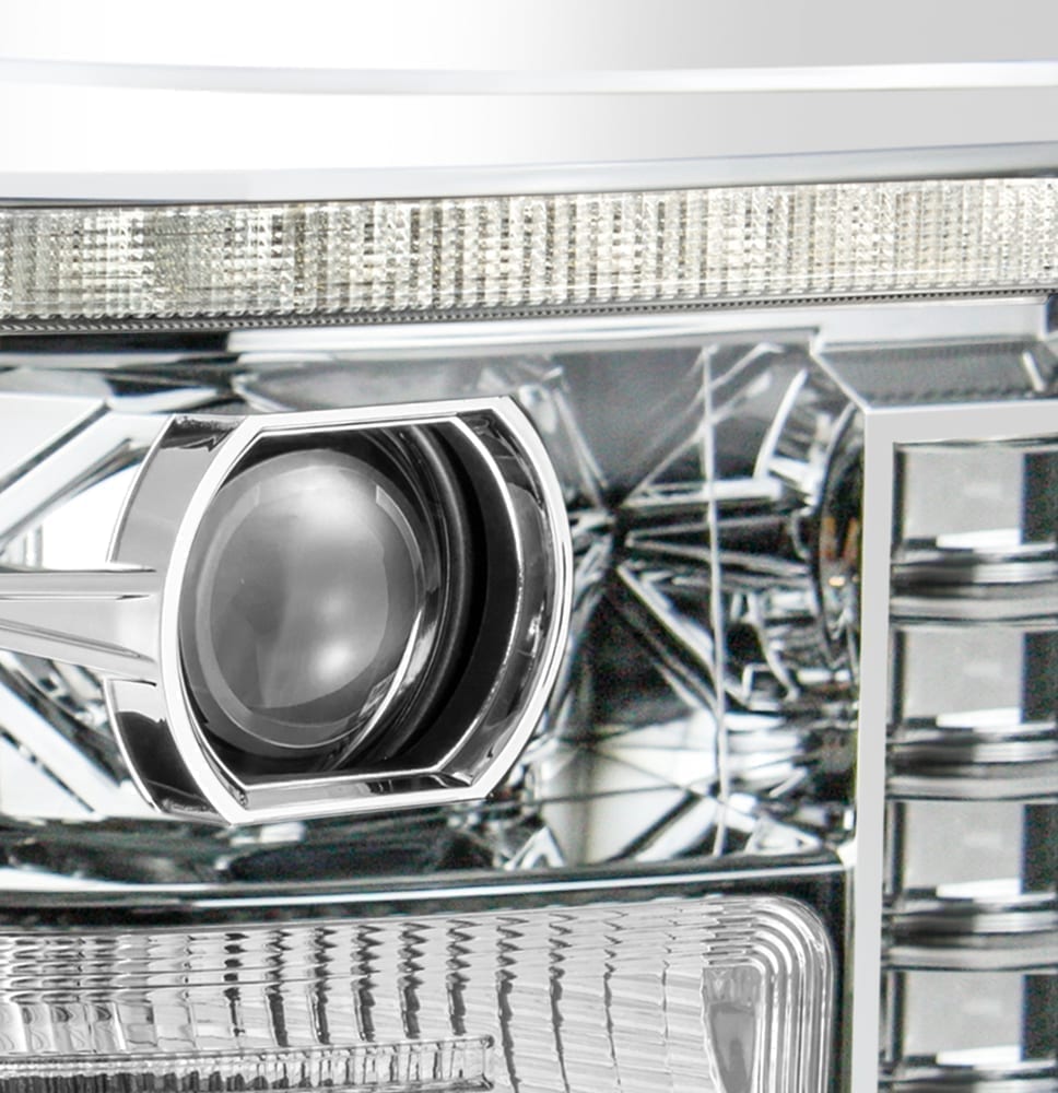 AlphaRex 11-16 Ford Super Duty PRO-Series Halogen Projector Headlights Chrome - 880141