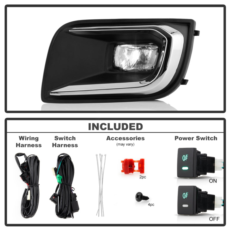 Spyder Toyota Sequoia 2018-2020 OEM Style LED Fog Lights w/OEM Fit Switch - Clear SPYDER