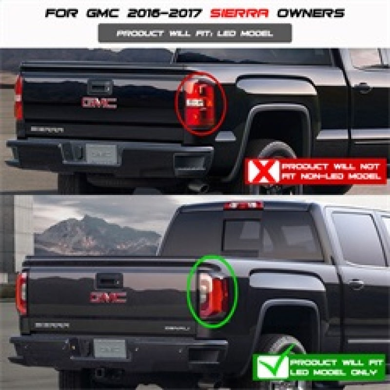 Spyder GMC Sierra 2016-2017 Light Bar LED Tail Lights - Black ALT-YD-GS16-LED-BK SPYDER