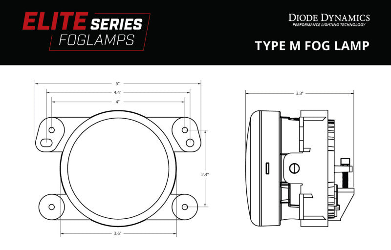 Diode Dynamics Elite Series Type M Fog Lamps - Yellow (Pair) Diode Dynamics