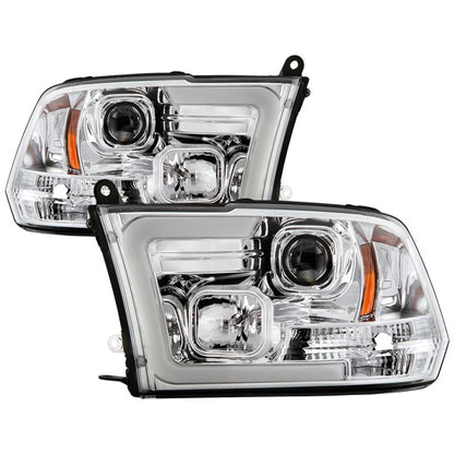 Spyder 09-16 Dodge Ram 1500 Ver 2 Proj Headlight - Light Bar Turn Signal - Chro - PRO-YD-DR09V2-SB-C SPYDER