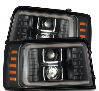 AlphaRex 880266 92-96 Ford F-Series/Bronco PRO-Series Proj Headlight Blk w/Seq. Sig & DRL