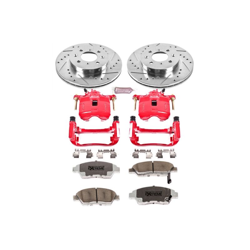 Power Stop 03-05 Honda Civic Front Z26 Street Warrior Brake Kit w/Calipers PowerStop