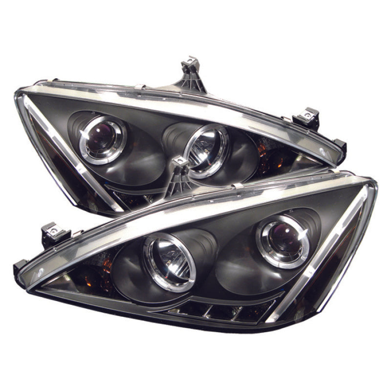 Spyder Honda Accord 03-07 Projector Headlights LED Halo Amber Reflctr LED Blk PRO-YD-HA03-AM-BK SPYDER