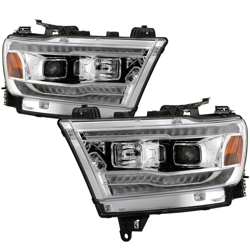 Spyder Dodge Ram 19-20 Halogen Model Projector Headlights Chrome PRO-YD-DR19HALSI-SEQ-C SPYDER