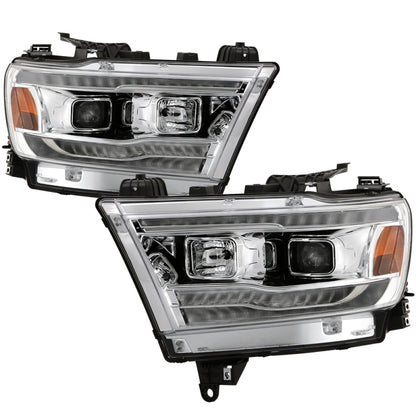 Spyder Dodge Ram 19-20 Halogen Model Projector Headlights Chrome PRO-YD-DR19HALSI-SEQ-C SPYDER