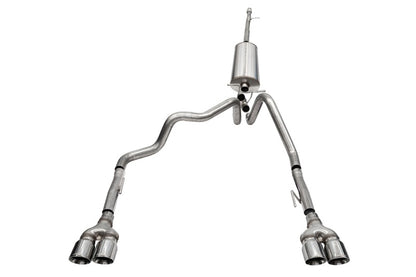 Corsa 19-23 GMC Sierra 1500 Cat-Back Dual Rear Exit with Twin 4in Polished Pro-Series Tips CORSA Performance
