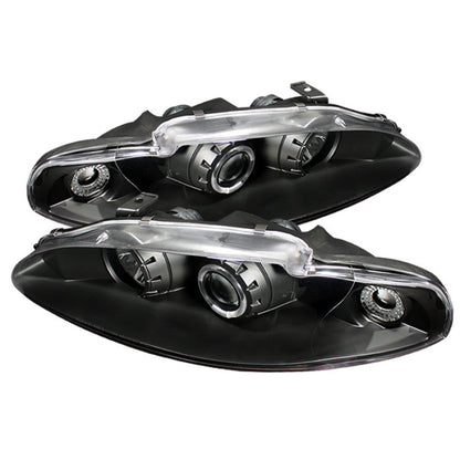 Spyder Mitsubishi Eclipse 95-96 Projector Headlights LED Halo Black High H1 Low H1 PRO-YD-ME95-HL-BK SPYDER
