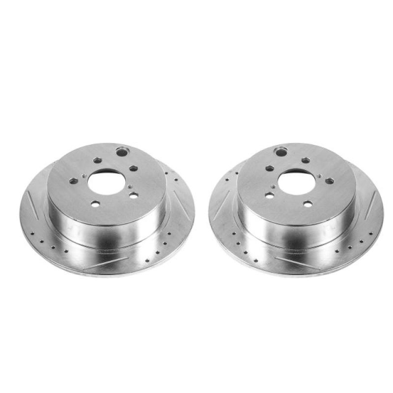 Power Stop 16-19 Subaru Crosstrek Rear Evolution Drilled & Slotted Rotors - Pair PowerStop