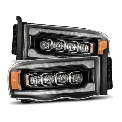 AlphaRex 880564 02-05 Dodge Ram 1500 NOVA LED Proj Headlights Plank Style Blk w/Activ Light/Seq Signal AlphaRex