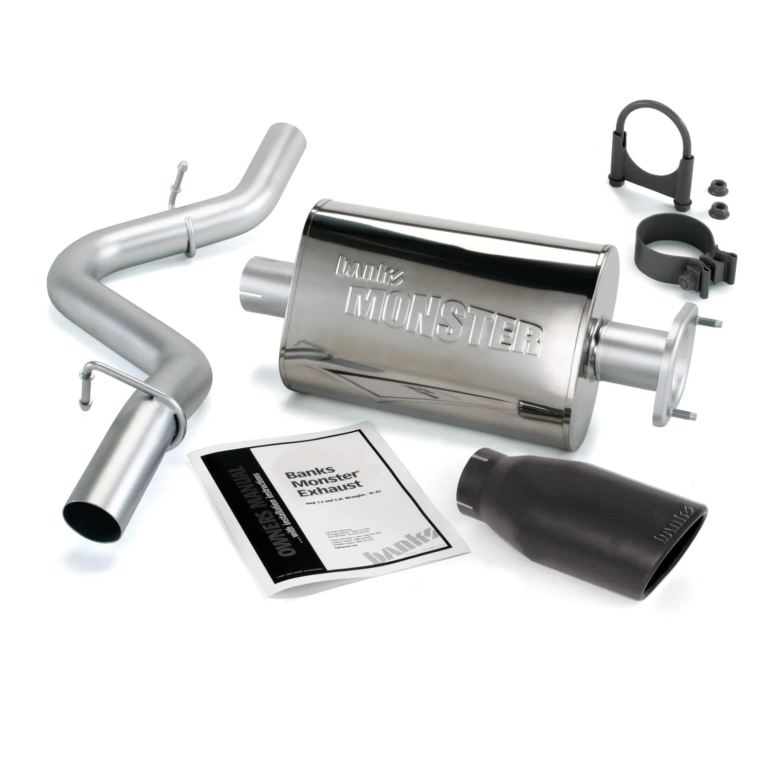 Banks Power 51315-B Monster exhaust system black tip for 2004-2006 Jeep Wrangler LJ 4.0L