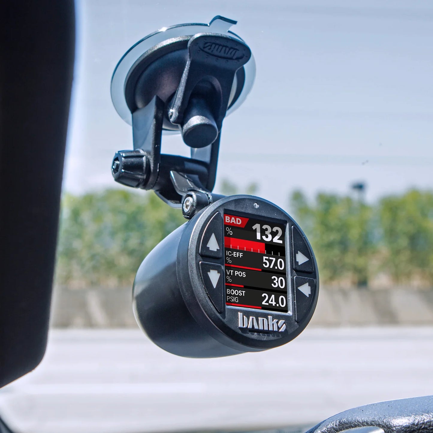 Banks Power 63341 single gauge pod kit 52mm universal adjustable suction cup mount