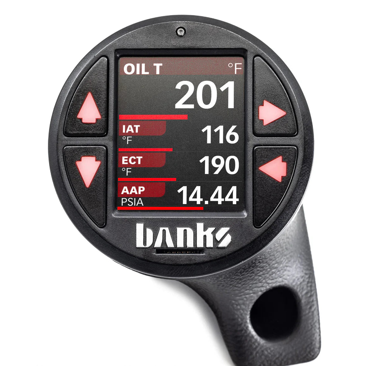 Banks Power 63371 upper iDash stealth gauge pod for 2018-2023 Jeep JL and Gladiator grab handle mount